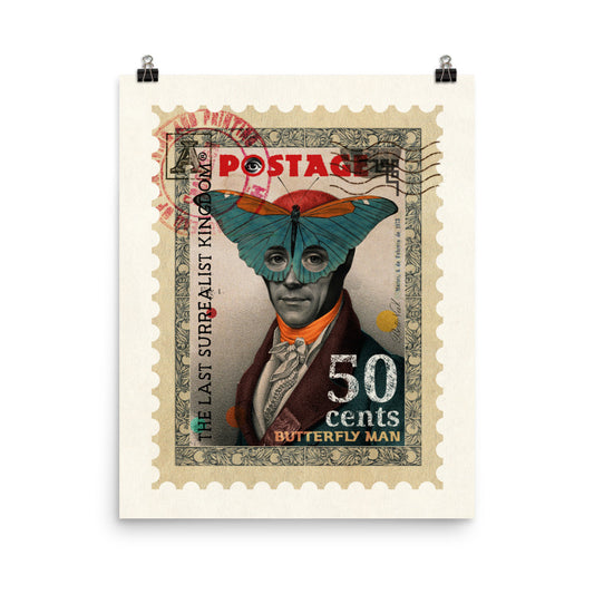 Butterfly man - postage stamp