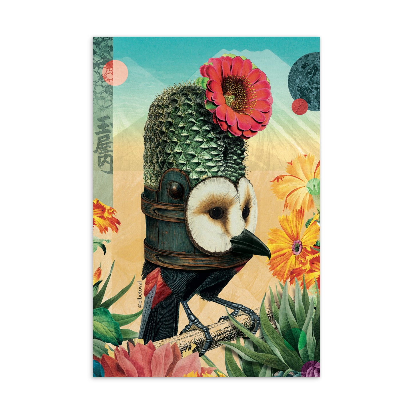 Little creature with landscape 1 - Postcard