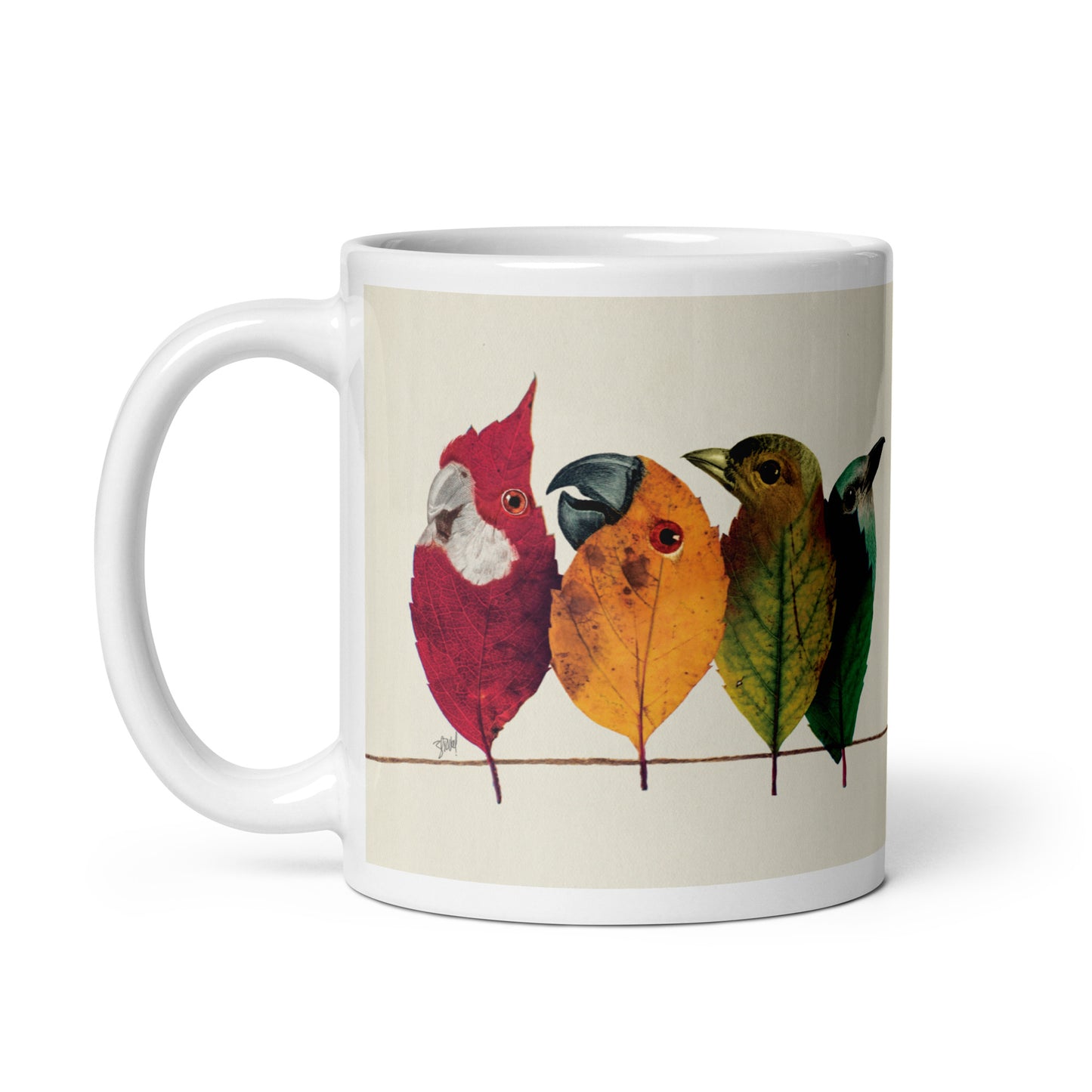 Birds on the wire mug