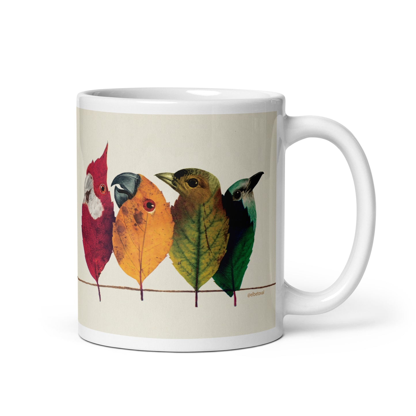 Birds on the wire mug