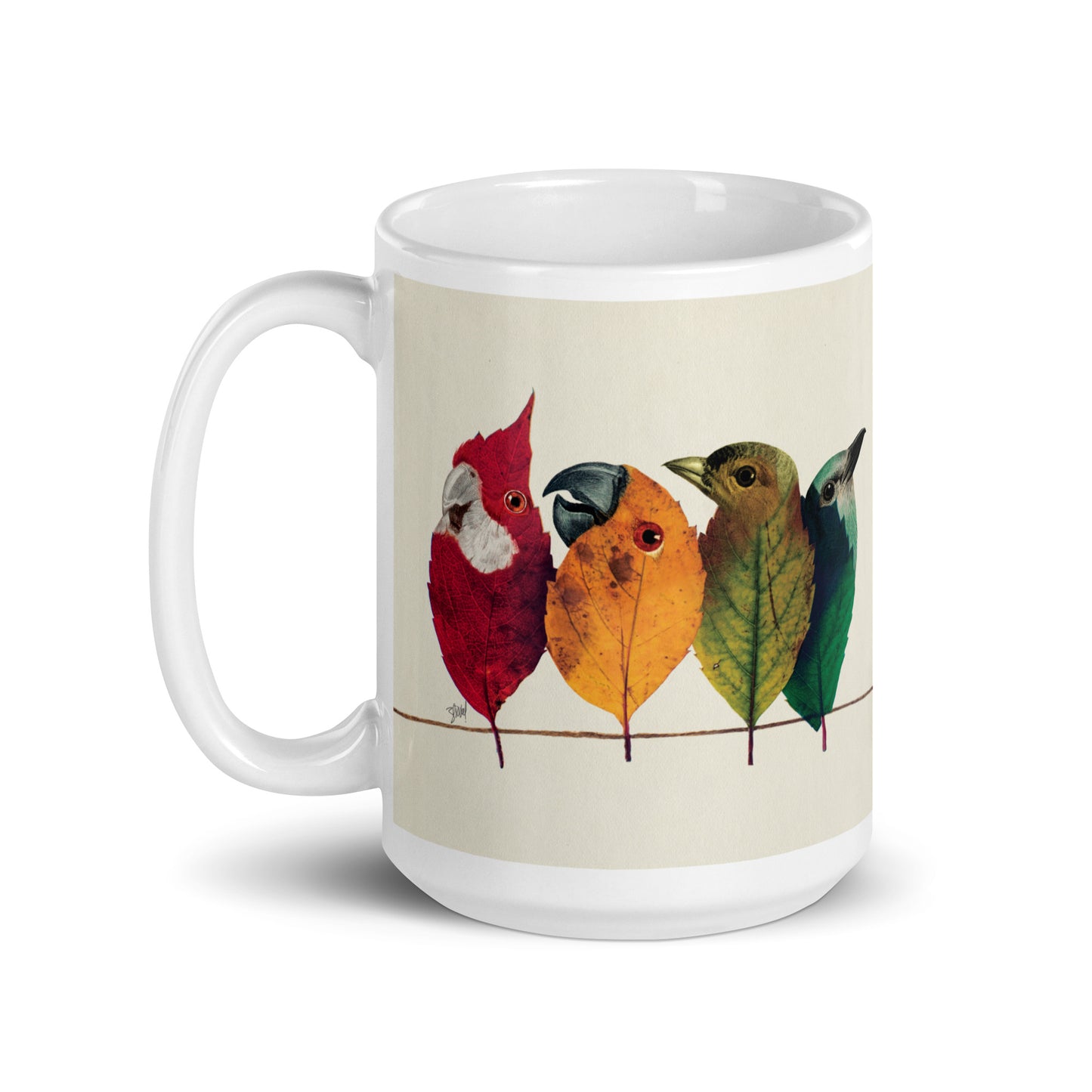 Birds on the wire mug
