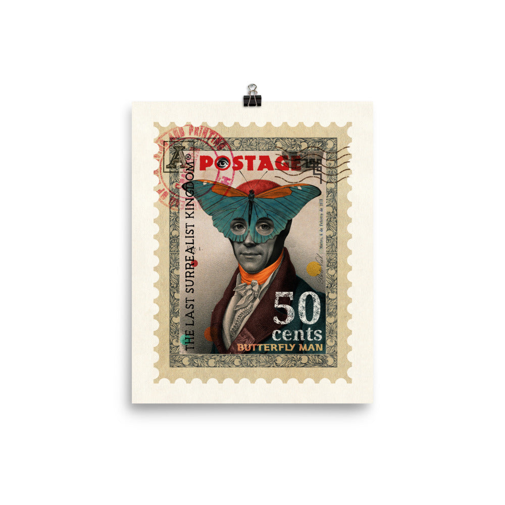 Butterfly man - postage stamp