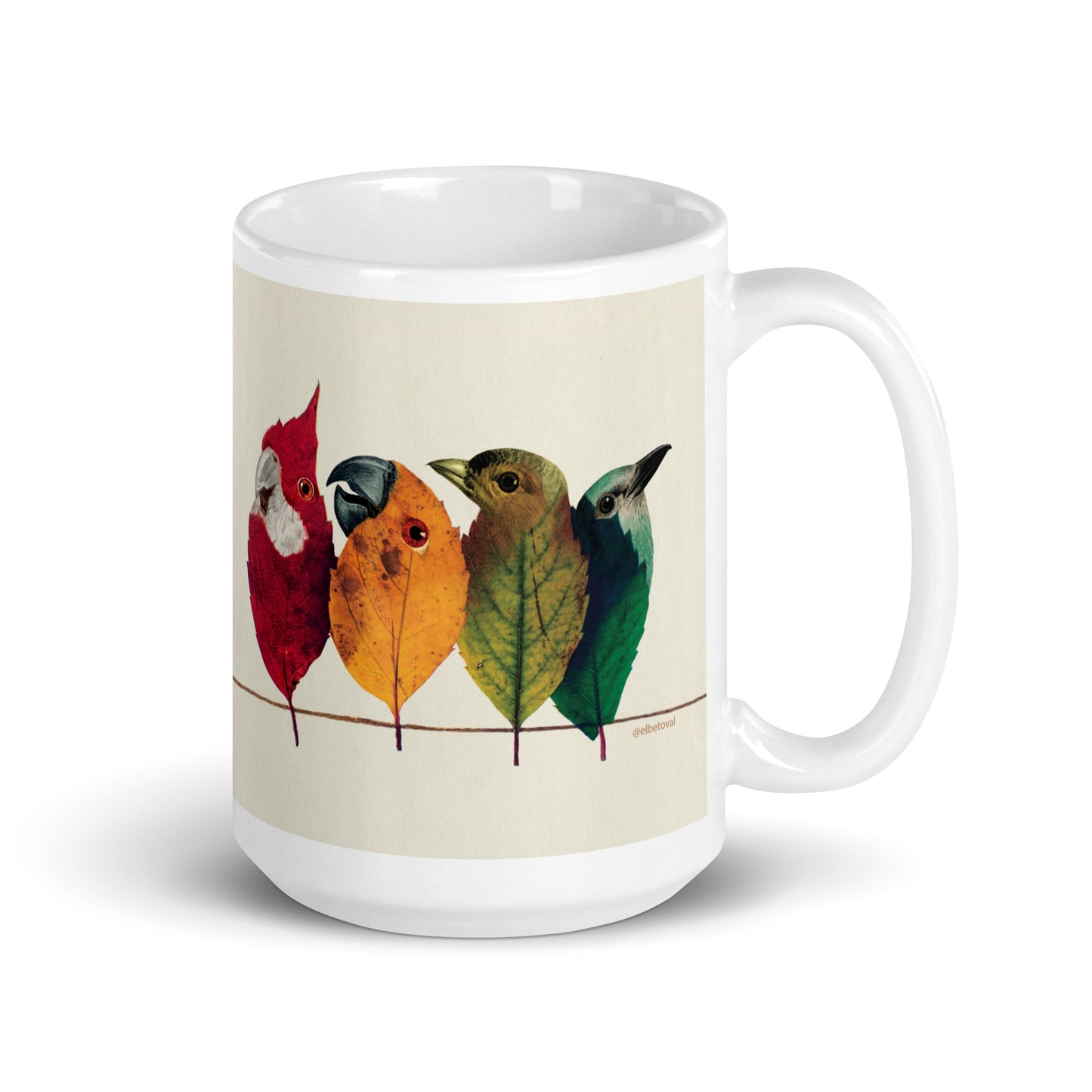 Birds on the wire mug
